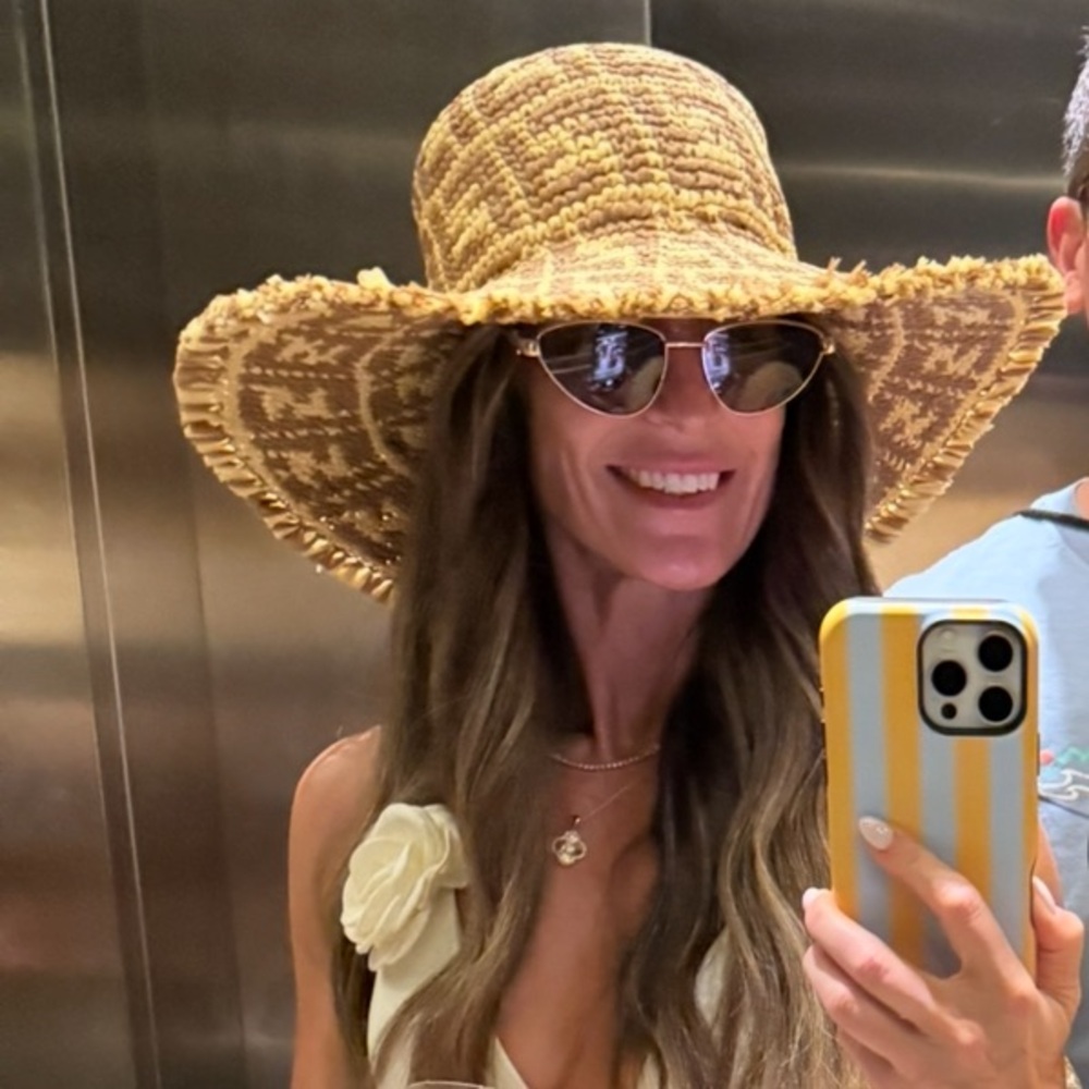 Fendi Tan Woven Sun Hat - Picture 2 of 2